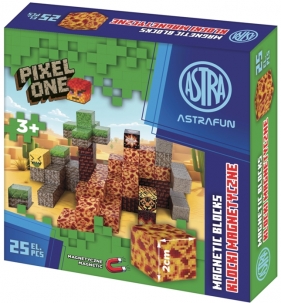 Zestaw klocków magnetycznych AstraFun Pixel One Lava - 25 szt.